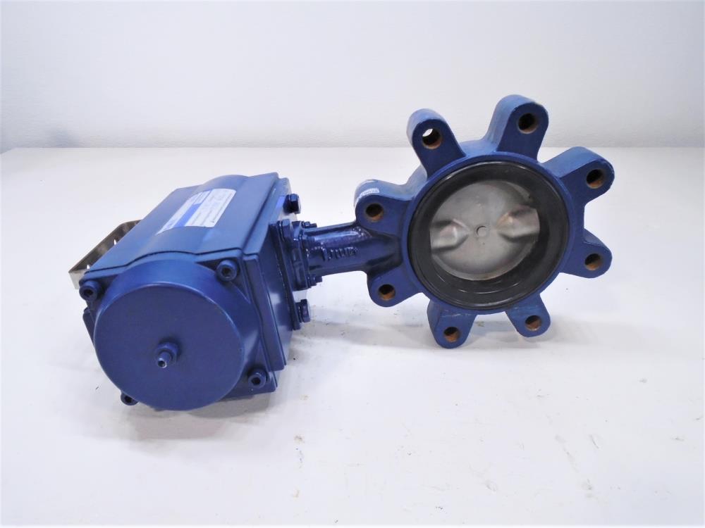 Amri 4" 150# Lined Butterfly Valve, Cast Iron 3G6K6XC w/Actuator CA-SR105-10-F/C